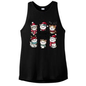 Cute Holiday Cat Lovers Christmas Meowy Christmas Cats Ladies PosiCharge Tri-Blend Wicking Tank