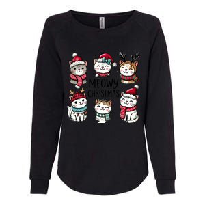 Cute Holiday Cat Lovers Christmas Meowy Christmas Cats Womens California Wash Sweatshirt