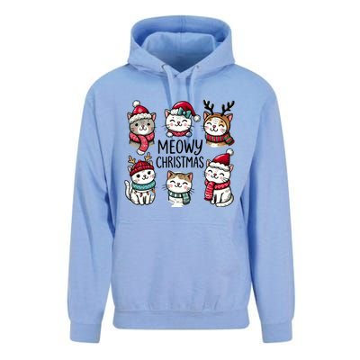 Cute Holiday Cat Lovers Christmas Meowy Christmas Cats Unisex Surf Hoodie