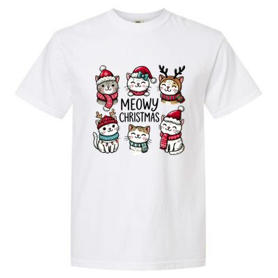 Cute Holiday Cat Lovers Christmas Meowy Christmas Cats Garment-Dyed Heavyweight T-Shirt