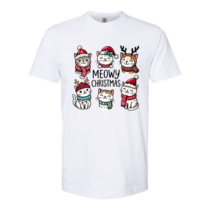 Cute Holiday Cat Lovers Christmas Meowy Christmas Cats Softstyle CVC T-Shirt