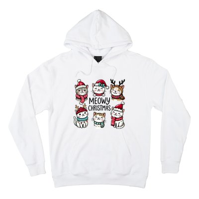 Cute Holiday Cat Lovers Christmas Meowy Christmas Cats Hoodie