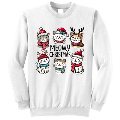 Cute Holiday Cat Lovers Christmas Meowy Christmas Cats Sweatshirt