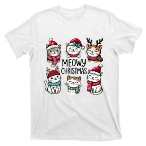 Cute Holiday Cat Lovers Christmas Meowy Christmas Cats T-Shirt