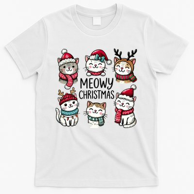 Cute Holiday Cat Lovers Christmas Meowy Christmas Cats T-Shirt