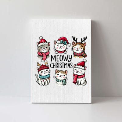 Cute Holiday Cat Lovers Christmas Meowy Christmas Cats Canvas