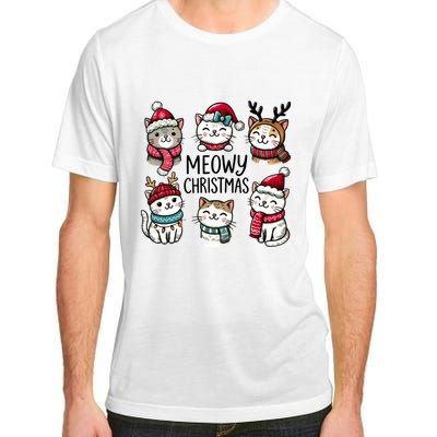 Cute Holiday Cat Lovers Christmas Meowy Christmas Cats Adult ChromaSoft Performance T-Shirt