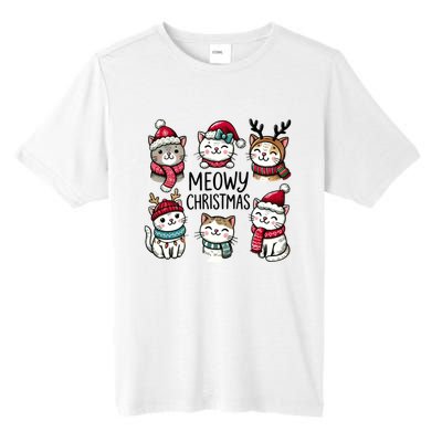 Cute Holiday Cat Lovers Christmas Meowy Christmas Cats Tall Fusion ChromaSoft Performance T-Shirt