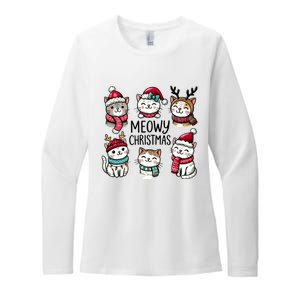 Cute Holiday Cat Lovers Christmas Meowy Christmas Cats Womens CVC Long Sleeve Shirt