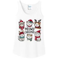 Cute Holiday Cat Lovers Christmas Meowy Christmas Cats Ladies Essential Tank