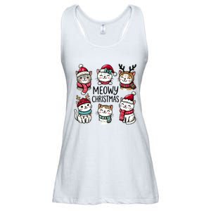 Cute Holiday Cat Lovers Christmas Meowy Christmas Cats Ladies Essential Flowy Tank