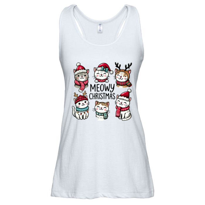 Cute Holiday Cat Lovers Christmas Meowy Christmas Cats Ladies Essential Flowy Tank