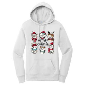 Cute Holiday Cat Lovers Christmas Meowy Christmas Cats Women's Pullover Hoodie