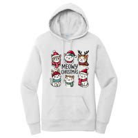 Cute Holiday Cat Lovers Christmas Meowy Christmas Cats Women's Pullover Hoodie