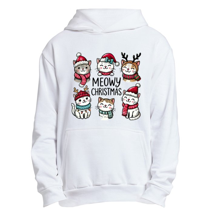 Cute Holiday Cat Lovers Christmas Meowy Christmas Cats Urban Pullover Hoodie