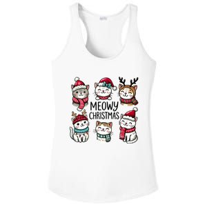 Cute Holiday Cat Lovers Christmas Meowy Christmas Cats Ladies PosiCharge Competitor Racerback Tank