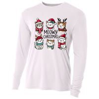 Cute Holiday Cat Lovers Christmas Meowy Christmas Cats Cooling Performance Long Sleeve Crew