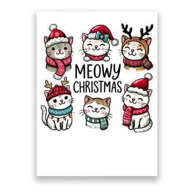 Cute Holiday Cat Lovers Christmas Meowy Christmas Cats Poster