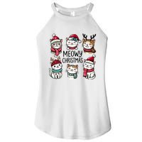 Cute Holiday Cat Lovers Christmas Meowy Christmas Cats Women's Perfect Tri Rocker Tank