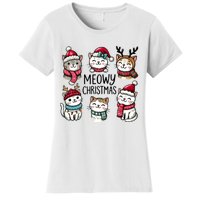 Cute Holiday Cat Lovers Christmas Meowy Christmas Cats Women's T-Shirt