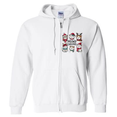 Cute Holiday Cat Lovers Christmas Meowy Christmas Cats Full Zip Hoodie