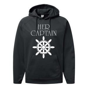 Cruise Her Captain His Anchor Couple Performance Fleece Hoodie