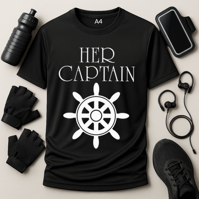 Cruise Her Captain His Anchor Couple Cooling Performance Crew T-Shirt