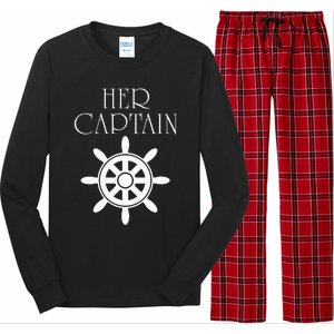 Cruise Her Captain His Anchor Couple Long Sleeve Pajama Set