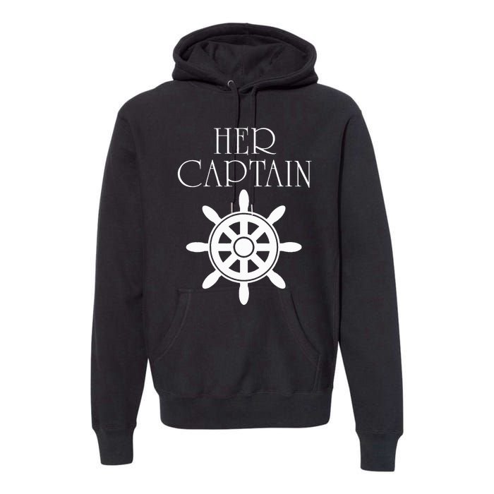 Cruise Her Captain His Anchor Couple Premium Hoodie