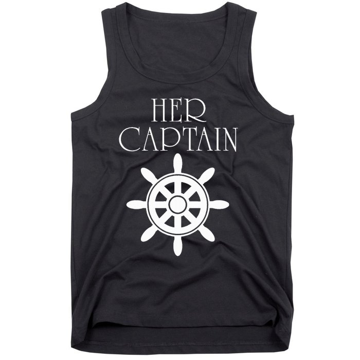 Cruise Her Captain His Anchor Couple Tank Top