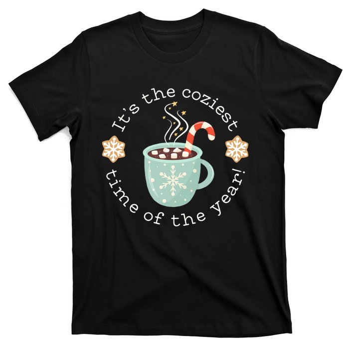 Christmas Hot Cocoa Snowflake Mug Coziest Time of the Year  T-Shirt