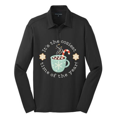 Christmas Hot Cocoa Snowflake Mug Coziest Time of the Year  Silk Touch Performance Long Sleeve Polo