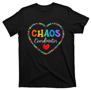 Cute Heart Chaos Coordinator Funny First Day of School T-Shirt