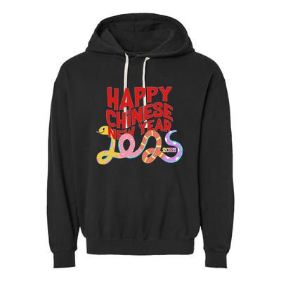 Cute Happy Chinese New Year 2025 Year Of The Snake Garment-Dyed Fleece Hoodie