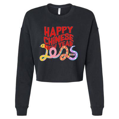 Cute Happy Chinese New Year 2025 Year Of The Snake Cropped Pullover Crew