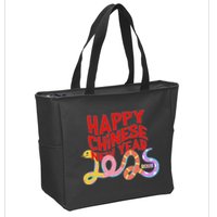 Cute Happy Chinese New Year 2025 Year Of The Snake Zip Tote Bag