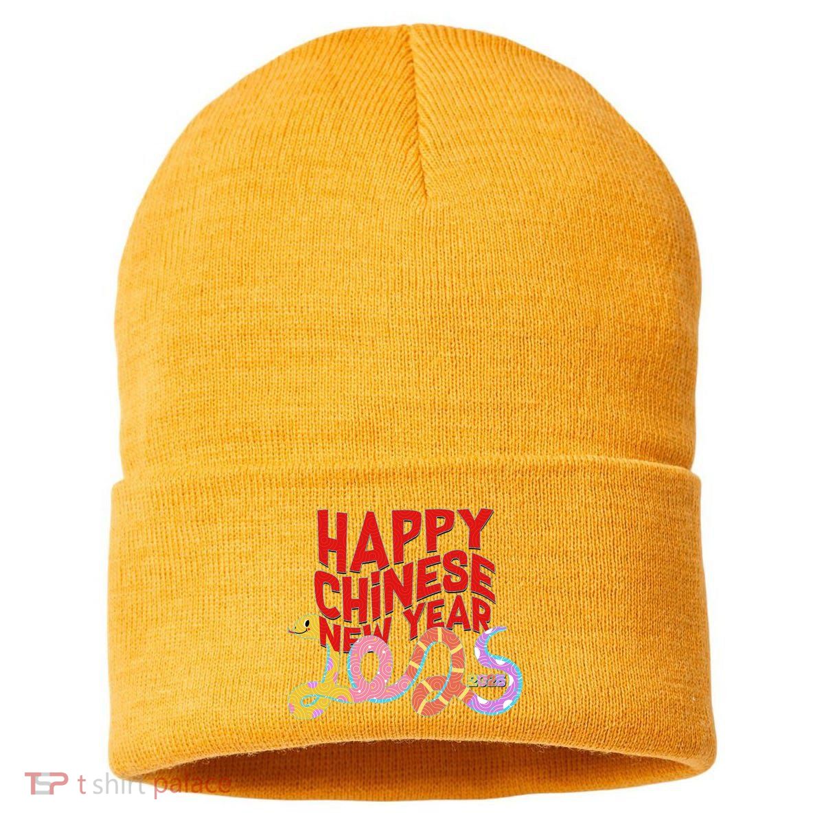 Cute Happy Chinese New Year 2025 Year Of The Snake Sustainable Knit Beanie