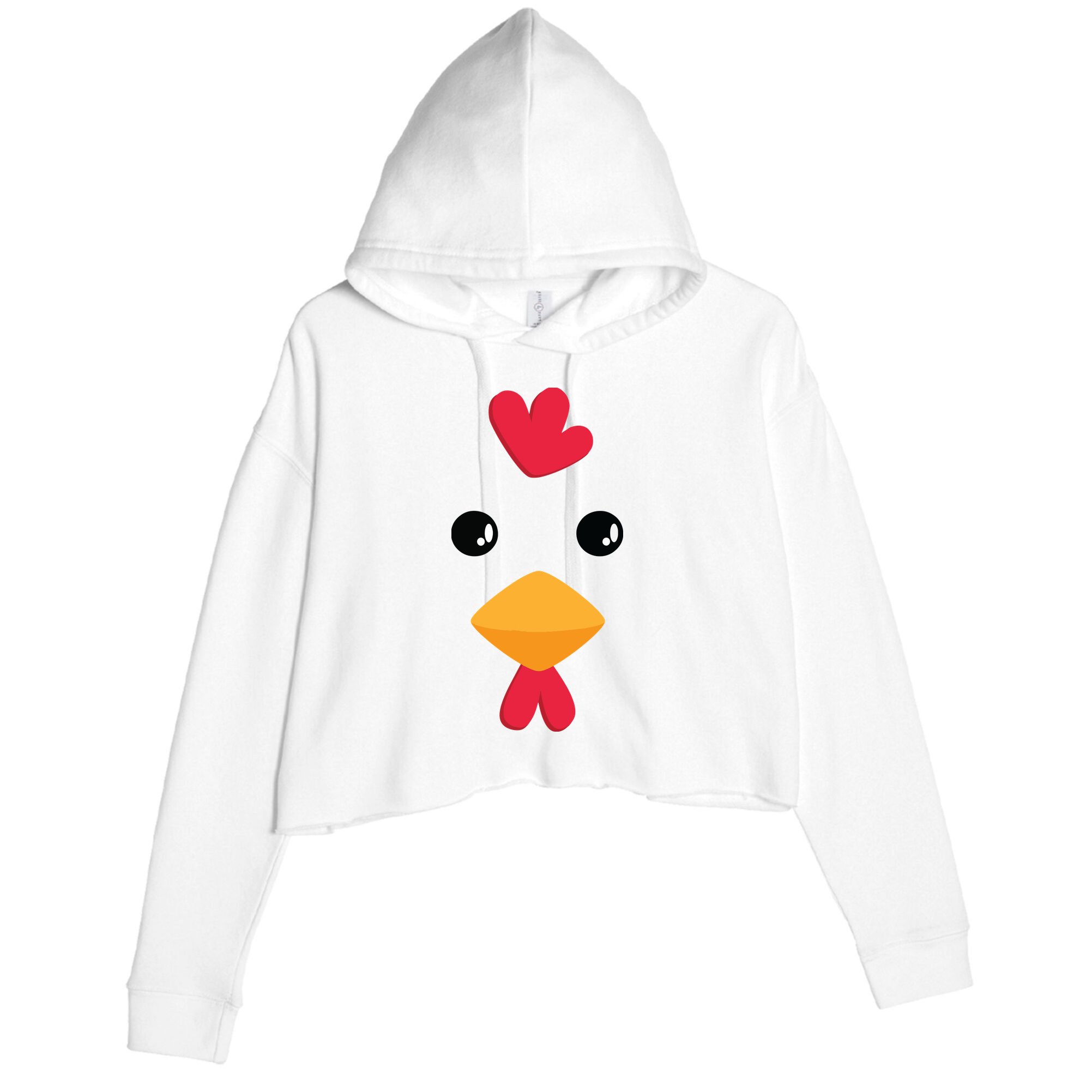 Chicken Halloween Costume Crop Fleece Hoodie