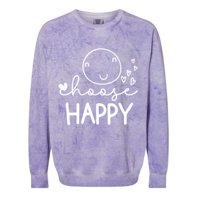 Choose Happy Cute Smile Face Colorblast Crewneck Sweatshirt