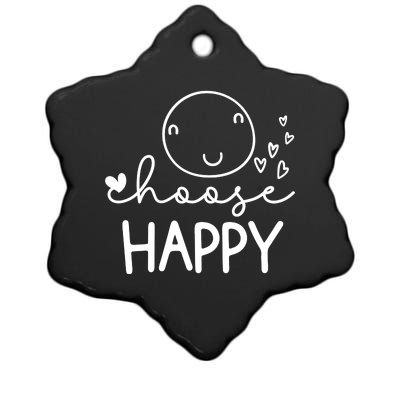 Choose Happy Cute Smile Face Ceramic Star Ornament