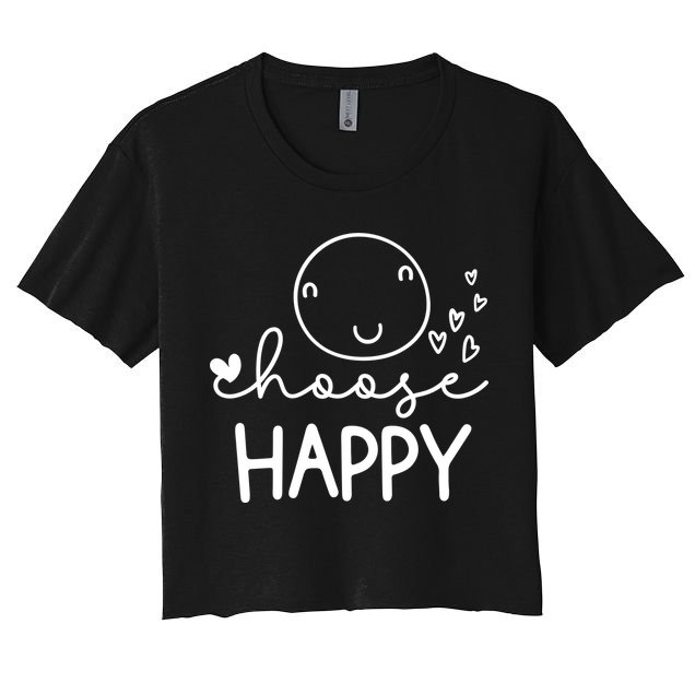Choose Happy Cute Smile Face Crop Top