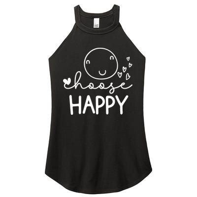 Choose Happy Cute Smile Face Women's Perfect Tri Rocker Tank