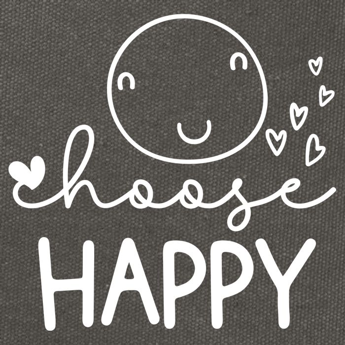 Choose Happy Cute Smile Face Cotton Canvas Backpack