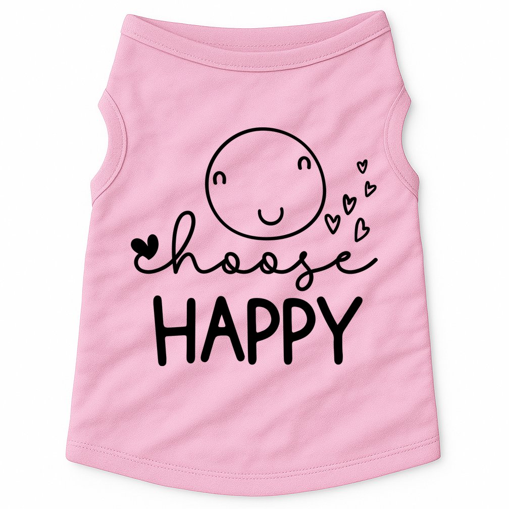 Choose Happy Cute Smile Face Doggie Tank