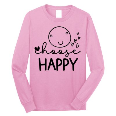 Choose Happy Cute Smile Face Long Sleeve Shirt