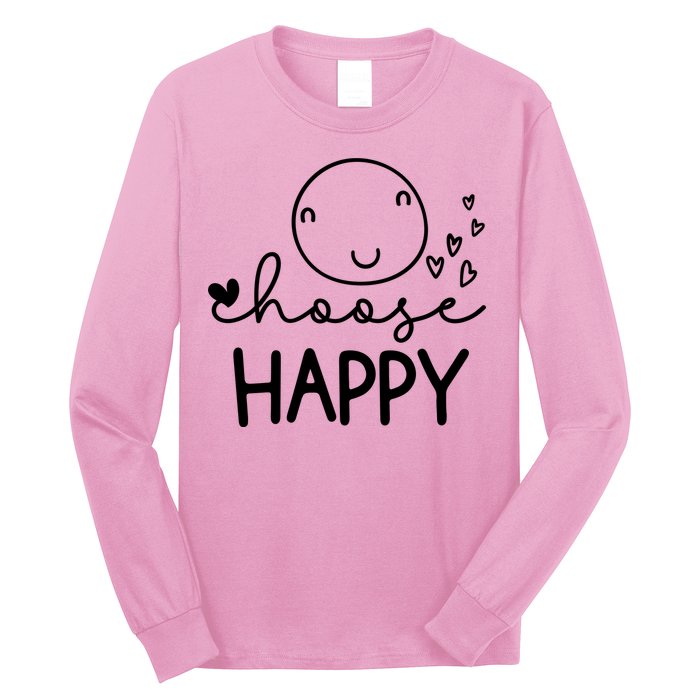 Choose Happy Cute Smile Face Long Sleeve Shirt