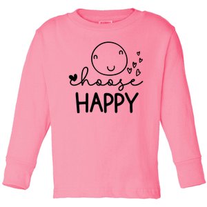 Choose Happy Cute Smile Face Toddler Long Sleeve Shirt