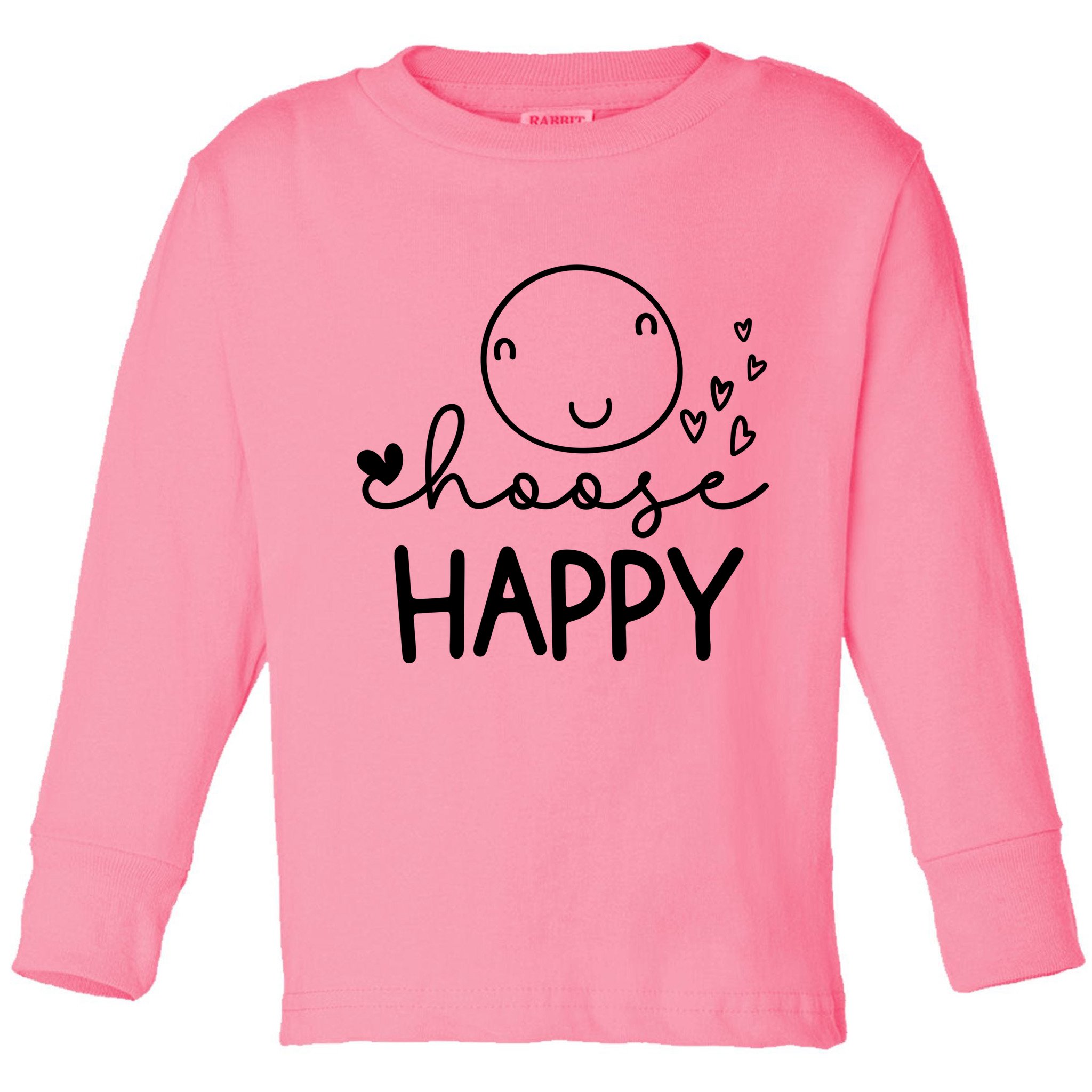 Choose Happy Cute Smile Face Toddler Long Sleeve Shirt