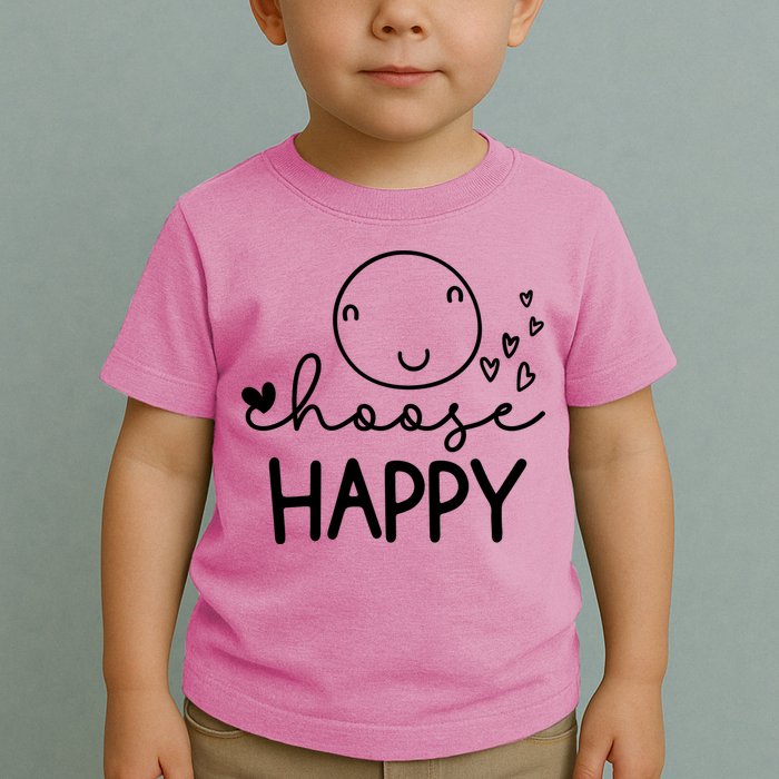 Choose Happy Cute Smile Face Toddler T-Shirt
