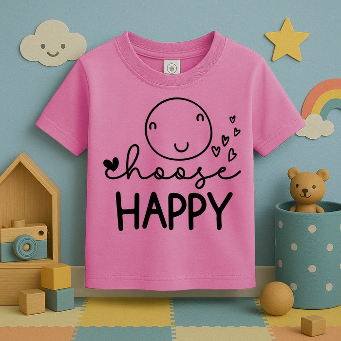 Choose Happy Cute Smile Face Toddler T-Shirt